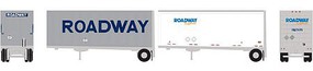 Athearn N 28' Trailers w/Dolly, Roadway/Express (2) Athearn N 28' Trailers w/Dolly, Roadway/Express (2)
