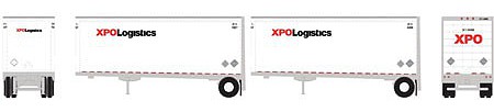 Athearn N 28 Trailers w/Dolly, XPO (2)