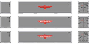 Athearn HO RTR 40' Smooth Containers, APL (3)