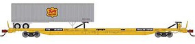 Athearn N F89-F89'8'' TOFC Flat w/40 Trailer,TTX/Yellow/MKT Athearn N F89-F89'8'' TOFC Flat w/40 Trailer,TTX/Yellow/MKT