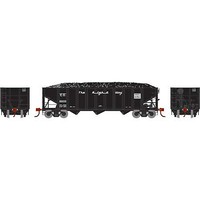 Athearn RTR 40' 3-Bay Ribbed Hopper with load Central of GA HO Scale Model Train Freight Car #15159