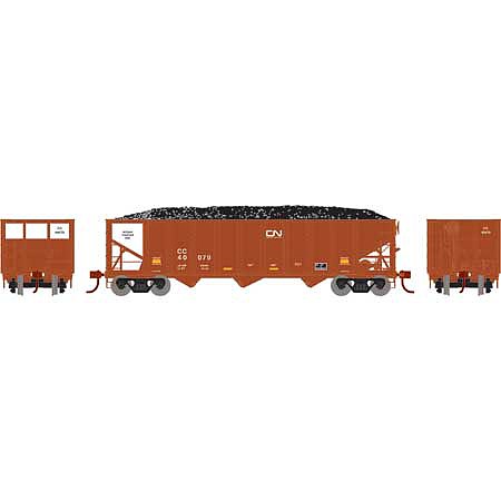 Athearn RTR 40 3-Bay Ribbed Hopper with load CC #40079 HO Scale Model Train Freight Car #15165