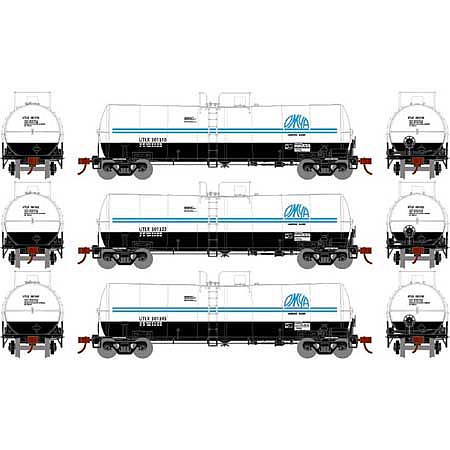 Athearn 16,000 Gallon Clay Slurry Tank UTLX #1 (3) HO Scale Model Train Freight Car Set #16361