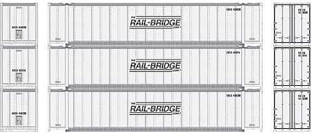 Athearn 48 Shipping Container Rail Bridge #1 (3) N Scale Model Train Freight Car Load Set #17298