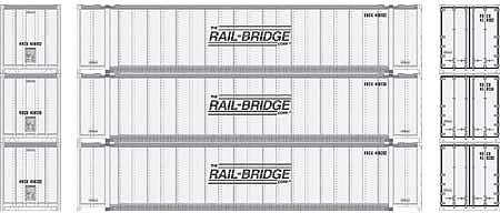 Athearn 48 Shipping Container Rail Bridge #2 (3) N Scale Model Train Freight Car Load Set #17299