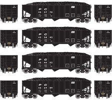 Athearn N 40' 3-Bay Ribbed Hopper w/Load, PC #1 (4) Athearn N 40' 3-Bay Ribbed Hopper w/Load, PC #1 (4)