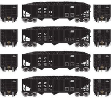 Athearn N 40' 3-Bay Ribbed Hopper w/Load, PC #2 (4) Athearn N 40' 3-Bay Ribbed Hopper w/Load, PC #2 (4)
