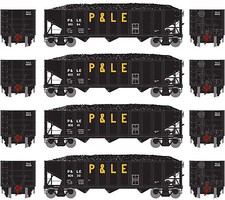 Athearn N 40' 3-Bay Ribbed Hopper w/Load, P&LE #1 (4) Athearn N 40' 3-Bay Ribbed Hopper w/Load, P&LE #1 (4)