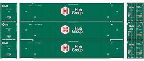 Athearn 53' CIMC Container HUB Group (3) N Scale Model Train Freight Car Load Set #17737