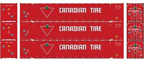 Athearn HO RTR 53' Jindo Container, Canadian Tire (3) Athearn HO RTR 53' Jindo Container, Canadian Tire (3)