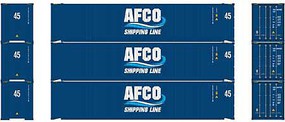 Athearn HO RTR 45' Container, AFCO/Shipping Line (3) Athearn HO RTR 45' Container, AFCO/Shipping Line (3)