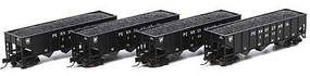 Athearn N 40' 3-Bay Ribbed Hopper w/Load, PRR #1 (4) Athearn N 40' 3-Bay Ribbed Hopper w/Load, PRR #1 (4)