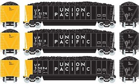 Athearn HO RTR Bathtub Gondola w/Coal Load, UP #3 (3) Athearn HO RTR Bathtub Gondola w/Coal Load, UP #3 (3)