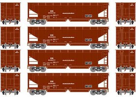 Athearn RTR 40' Offset Ballast Hopper With Load BN #2 (4) HO Scale Model Train Freight Car Set #7084