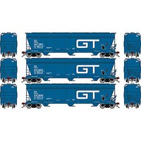 Athearn ACF 4600 3-Bay Center Flow covered Hopper GTW (3) HO Scale Model Train Freight Car Set #g15847