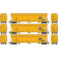 Athearn 4600 3-Bay Center Flow covered Hopper C&NW (3) HO Scale Model Train Freight Car Set #g15853