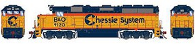 Athearn HO GP40-2 w/DCC & Sound, Chessie/B&O/ATSF #9120 Athearn HO GP40-2 w/DCC & Sound, Chessie/B&O/ATSF #9120