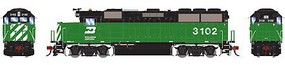 Athearn HO GP50 w/DCC & Sound, BN/Green & Black #3102 Athearn HO GP50 w/DCC & Sound, BN/Green & Black #3102