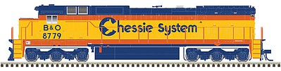 Atlas GE Dash 8-40C Phase I Chessie System B&O 8808 HO Scale Model Train Diesel Locomotive #10002294