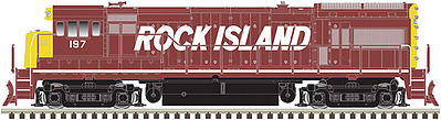 Atlas U33B Rock Island #197 with sound HO Scale Model Train Diesel Locomotive #10002347