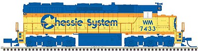 Atlas EMD SD35 Low Nose Chessie System WM 7435 HO Scale Model Train Diesel Locomotive #10002786