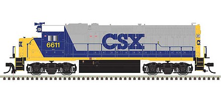 Atlas GP-40 CSX #6611 with light (DCC) HO Scale Model Train Diesel Locomotive #10004027