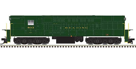 Atlas FM H-24-66 Phase 1B Trainmaster - Standard DC - Master(R) Silver Reading #806 (green, gold)