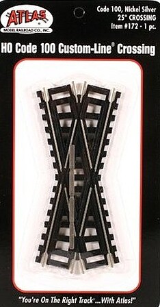 Atlas Code 100 25 Degree Crossing Track 4.25 CL N/S HO Scale Nickel Silver Model Train Track #172