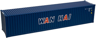 Atlas Standard-Height 40 Container Wan Hai Set #1 (blue) HO Scale Model Train Freight Car #20001312