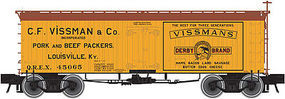 Atlas 36' Wood Reefer C.F. Vissman & Co. QREX HO Scale Model Train Freight Car #20002701 Atlas 36' Wood Reefer C.F. Vissman & Co. QREX HO Scale Model Train Freight Car #20002701
