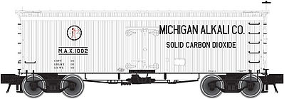Atlas 36 Wood Reefer Michigan Alkali Company HO Scale Model Train Freight Car #20002707