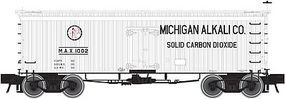 36' Wood Reefer Michigan Alkali Company HO Scale Model Train Freight Car #20002707