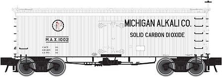 Atlas 36 Wood Reefer Michigan Alkali Company MAX HO Scale Model Train Freight Car #20002708