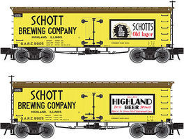 Atlas 36' Wood Reefer Schott Brewing Company GARE HO Scale Model Train Freight Car #20002711 Atlas 36' Wood Reefer Schott Brewing Company GARE HO Scale Model Train Freight Car #20002711