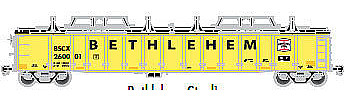 Atlas Gondola with Cover Bethlehem 260001 HO Scale Model Train Freight Car #20003245
