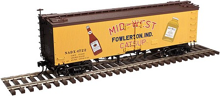 Atlas 36 Wood Reefer Mid-West Catsup #4722 HO Scale Model Train Freight Car #20003985