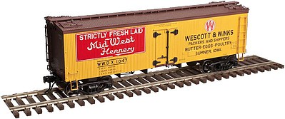 Atlas 36 Wood Reefer Wescott & Winks 1047 HO Scale Model Train Freight Car #20003990