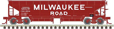 Atlas 70 ton Hart Ballast Car Milwaukee Road #341198 HO Scale Model Train Freight Car #20004562