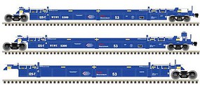 Atlas 53' Well Car Providence and Worcester 5571 (3) HO Scale Model Train Freight Car Set #20004610