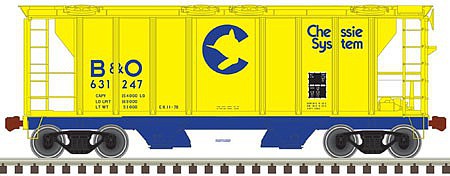 Atlas Chessie Baltimore & Ohio PS-2 Covered Hopper 631247 HO Scale Model Train Freight Car #20005042