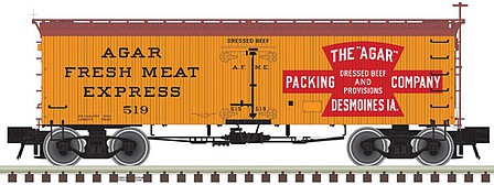 Atlas 36 Wood Reefer Agar Packing Company #519 HO Scale Model Train Freight Car #20005801