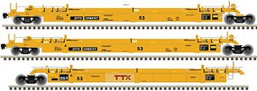 Atlas 53' Articulated Well Car TTX #728857 (3) HO Scale Model Train Freight Car Set #20006629