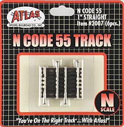 Atlas Code 55 1 Straight Track (3) N Scale Nickel Silver Model Train Track #2007