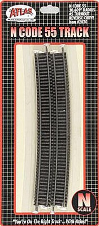 Atlas Code 55 Track 30.6 Radius Curve pkg(6) N Scale Nickel Silver Model Train Track #2030