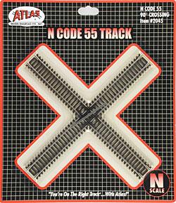 Atlas Code 55 Track 90 Degree Crossing N Scale Nickel Silver Model Train Track #2045