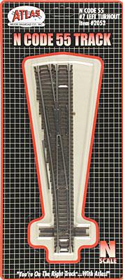 Atlas Code 55 #7 Left Turnout N Scale Nickel Silver Model Train Track #2052