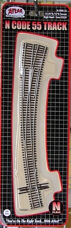 Atlas Code 55 Curved Right Turnout N Scale Nickel Silver Model Train Track #2059