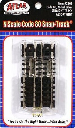 Atlas Code 80 Straight Track Assortment (10) N Scale Nickel Silver Model Train Track #2509