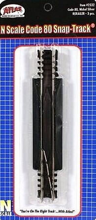 Atlas Code 80 Rerailer (3) N Scale Nickel Silver Model Train Track #2532