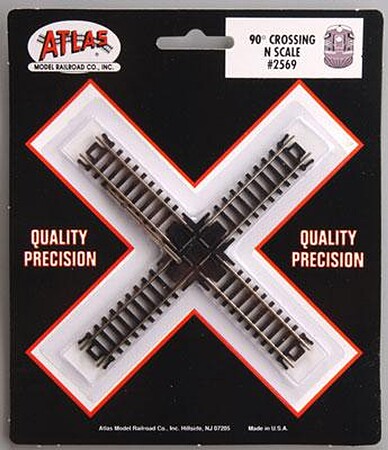 Atlas Code 80 90 Degree Crossing N Scale Nickel Silver Model Train Track #2569